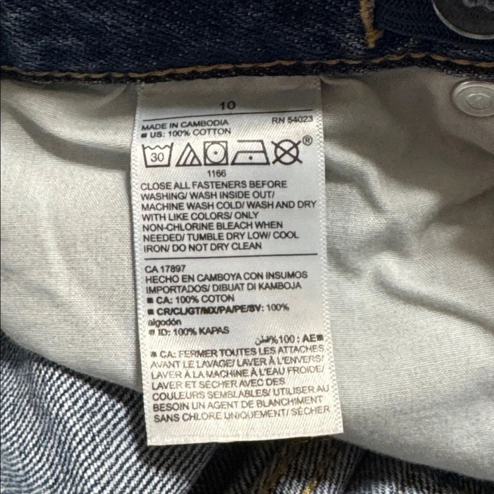 Old Navy High-Rise Slouchy Straight Denim Cut Off Distressed Short Girls Size 10